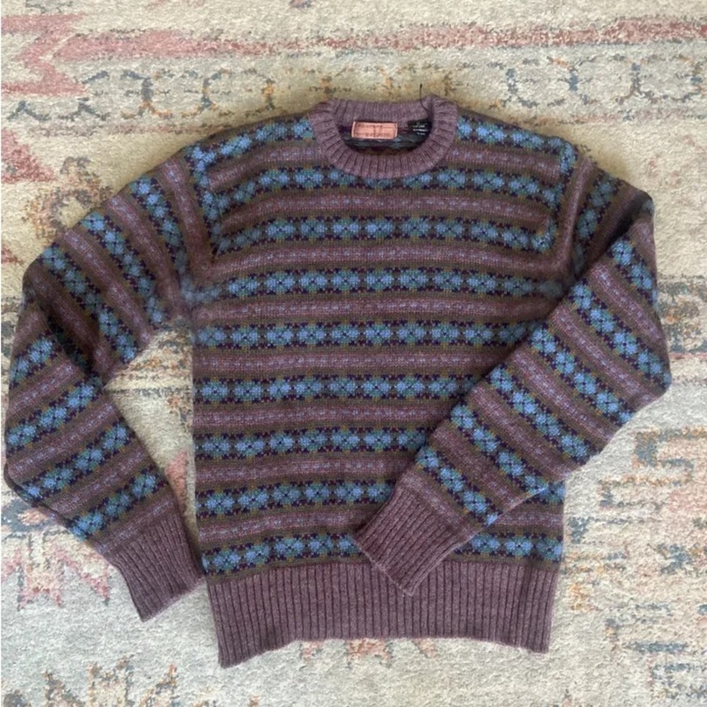 Equipment Vintage Shetland Wool Patterned Sweater